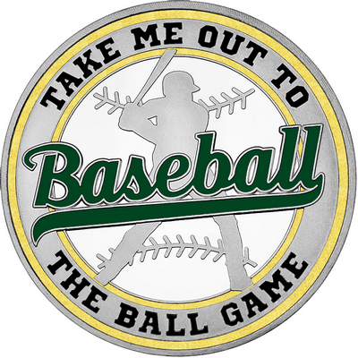 Dark Green "Baseball" with Gold Outer Circular Borders